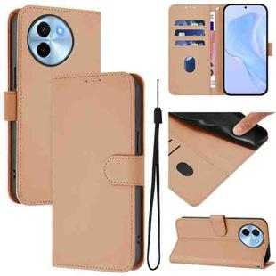 For vivo Y38 5G / Y200i Global Skin Feel Solid Color Leather Phone Case with Lanyard(Nude)