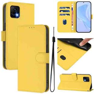 For vivo Y52S 5G / iQOO U3 / Y31S 5G Skin Feel Solid Color Leather Phone Case with Lanyard(Lemon Yellow)