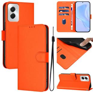 For vivo Y29S 5G / Y04 4G Global Skin Feel Solid Color Leather Phone Case with Lanyard(Orange)