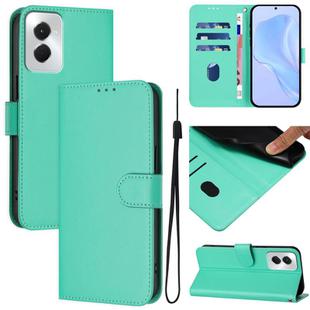 For vivo Y29S 5G / Y04 4G Global Skin Feel Solid Color Leather Phone Case with Lanyard(Green)