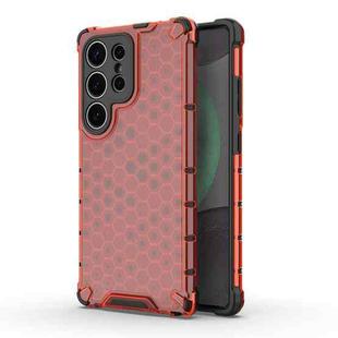 For Samsung Galaxy S25 Ultra 5G Honeycomb Shockproof Phone Case(Red)