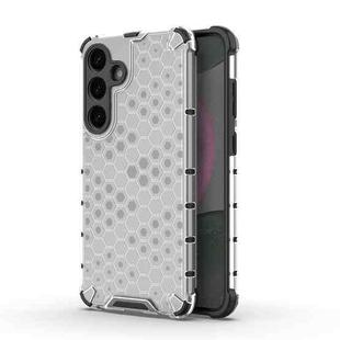 For Samsung Galaxy S25+ 5G Honeycomb Shockproof Phone Case(White)