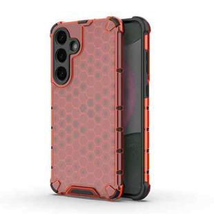 For Samsung Galaxy S25+ 5G Honeycomb Shockproof Phone Case(Red)