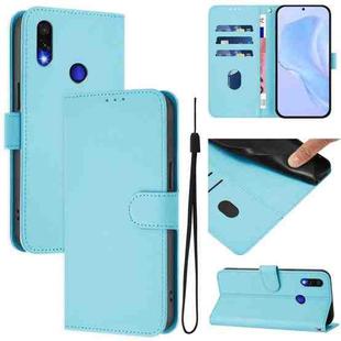 For Redmi Note 7 / 7 Pro / 7S Skin Feel Solid Color Leather Phone Case with Lanyard(Sky Blue)