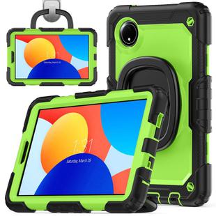 For Xiaomi Redmi Pad SE 8.7 2024 D Type Silicone Hybrid PC Tablet Case with Handle Holder(Yellow Green PC)