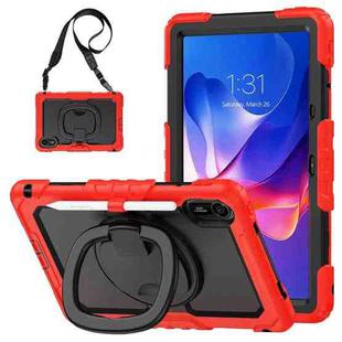 For Xiaomi Redmi Pad 2 D Type Silicone Hybrid PC Tablet Case with Handle Holder(Red)