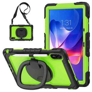 For Xiaomi Redmi Pad 2 D Type Silicone Hybrid PC Tablet Case with Handle Holder(Yellow Green PC)
