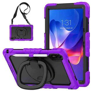 For Xiaomi Redmi Pad 2 D Type Silicone Hybrid PC Tablet Case with Handle Holder(Purple)