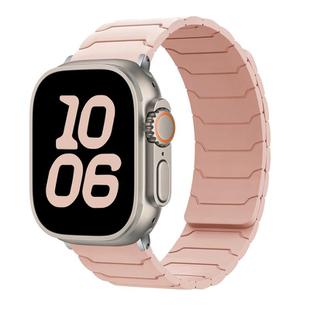 For Apple Watch 42mm / 41mm / 40mm / 38mm Magnetic Silicone Watch Band(Pink Sand)