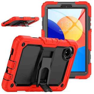 For Xiaomi Redmi Pad SE 8.7 2024 Silicone Hydric PC Tablet Case with Shoulder Strap & Holder(Red)