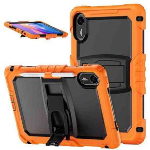 For Xiaomi Redmi Pad 2 11 2025 Silicone Hydric PC Tablet Case with Shoulder Strap & Holder(Orange)