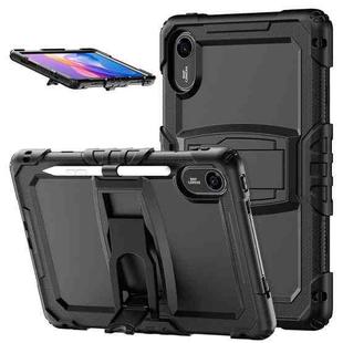 For Xiaomi Redmi Pad 2 11 2025 Silicone Hydric PC Tablet Case with Shoulder Strap & Holder(Black)