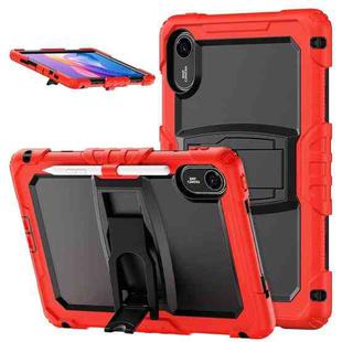For Xiaomi Redmi Pad 2 11 2025 Silicone Hydric PC Tablet Case with Shoulder Strap & Holder(Red)