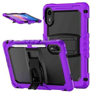 For Xiaomi Redmi Pad 2 11 2025 Silicone Hydric PC Tablet Case with Shoulder Strap & Holder(Purple)
