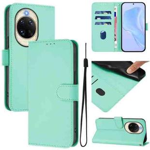 For Huawei nova 14 Skin Feel Solid Color Leather Phone Case with Lanyard(Mint Green)