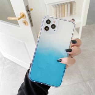 For iPhone 12 Pro Max Gradient Shockproof TPU + Acrylic Protective Case with Detachable Buttons(Gradient Blue)