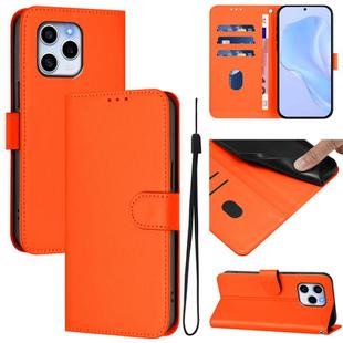 For Honor 60 SE Skin Feel Solid Color Leather Phone Case with Lanyard(Orange)