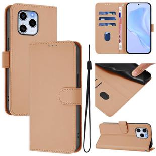 For Honor 60 SE Skin Feel Solid Color Leather Phone Case with Lanyard(Nude)