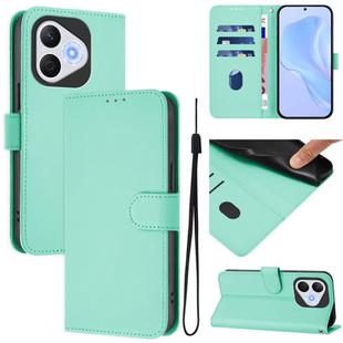 For Honor 400 Lite Skin Feel Solid Color Leather Phone Case with Lanyard(Mint Green)