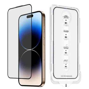 For iPhone 14 Pro Dust-Free Easy Install HD Tempered Glass Film(Black)