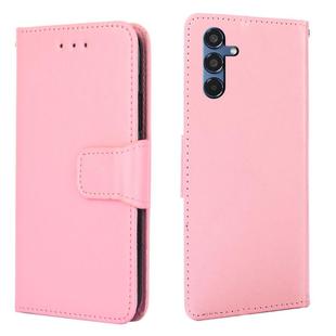 For Samsung Galaxy M35 5G Crystal Texture Leather Phone Case(Pink)