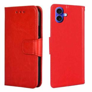 For iPhone 16 Plus Crystal Texture Leather Phone Case(Red)