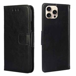 For iPhone 16 Pro Max Crystal Texture Leather Phone Case(Black)