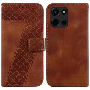 For Motorola Moto G 5G 2025 Seven-shaped Embossed Leather Phone Case(Brown)