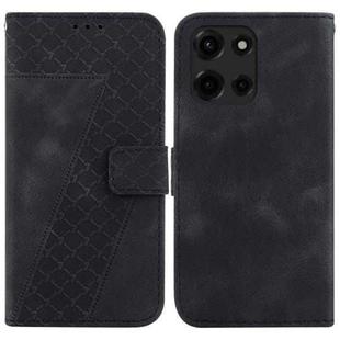 For Motorola Moto G 5G 2025 Seven-shaped Embossed Leather Phone Case(Black)