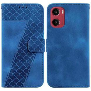 For Motorola Moto G05 / E15 Seven-shaped Embossed Leather Phone Case(Blue)