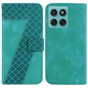For Motorola Edge 60 Fusion / Edge 5G 2025 Seven-shaped Embossed Leather Phone Case(Green)