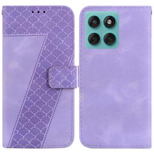 For Motorola Edge 60 Fusion / Edge 5G 2025 Seven-shaped Embossed Leather Phone Case(Purple)