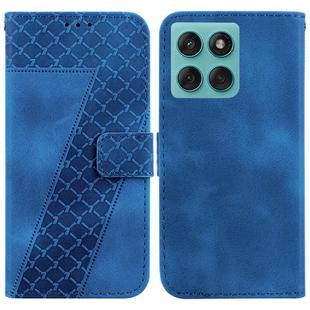For Motorola Edge 60 Fusion / Edge 5G 2025 Seven-shaped Embossed Leather Phone Case(Blue)