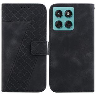 For Motorola Edge 60 Fusion / Edge 5G 2025 Seven-shaped Embossed Leather Phone Case(Black)