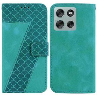For Motorola Moto G56 5G / G66j 5G / G66y 5G Seven-shaped Embossed Leather Phone Case(Green)