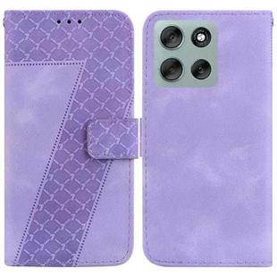 For Motorola Moto G56 5G / G66j 5G / G66y 5G Seven-shaped Embossed Leather Phone Case(Purple)