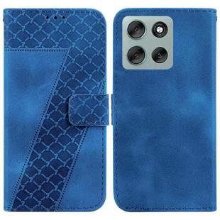 For Motorola Moto G56 5G / G66j 5G / G66y 5G Seven-shaped Embossed Leather Phone Case(Blue)