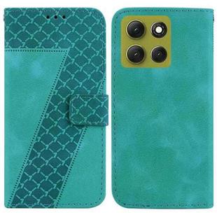 For Motorola Moto G86 5G Seven-shaped Embossed Leather Phone Case(Green)