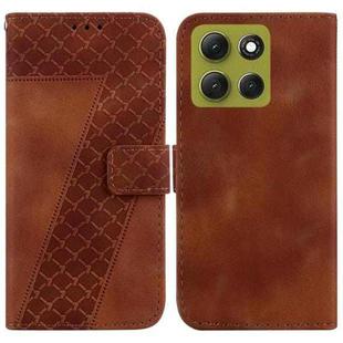 For Motorola Moto G86 5G Seven-shaped Embossed Leather Phone Case(Brown)
