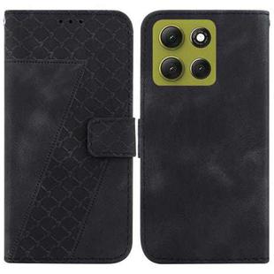 For Motorola Moto G86 5G Seven-shaped Embossed Leather Phone Case(Black)