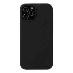 For iPhone 12 mini Solid Color Liquid Silicone Shockproof Protective Case(Black)