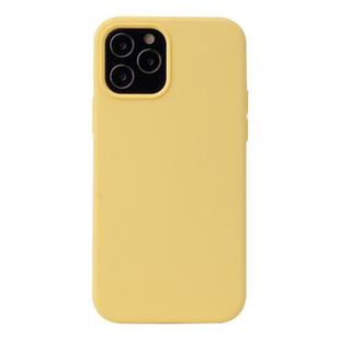 For iPhone 12 mini Solid Color Liquid Silicone Shockproof Protective Case(Yellow)
