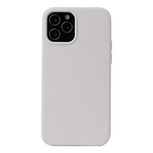 For iPhone 12 / 12 Pro Solid Color Liquid Silicone Shockproof Protective Case(White)