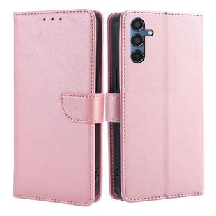 For Samsung Galaxy M35 5G Calf Texture Buckle Flip Leather Phone Case(Rose Gold)