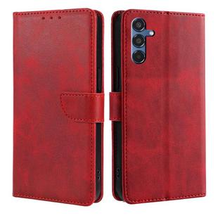 For Samsung Galaxy M35 5G Calf Texture Buckle Flip Leather Phone Case(Red)
