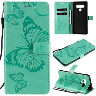 For LG Stylo 6 3D Butterfly Embossed Pattern Horizontal Flip Leather Case with Holder & Card Slot & Wallet & Lanyard(Green)