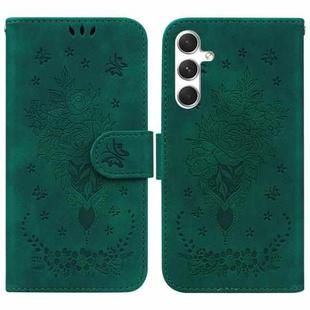 For Samsung Galaxy S25+ 5G Butterfly Rose Embossed Leather Phone Case(Green)