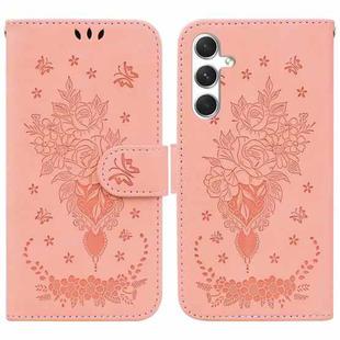 For Samsung Galaxy S25+ 5G Butterfly Rose Embossed Leather Phone Case(Pink)