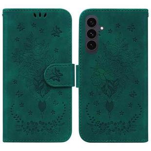 For Samsung Galaxy S25 FE 5G Butterfly Rose Embossed Leather Phone Case(Green)