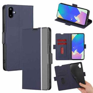 For Samsung Galaxy F06 5G Twill Texture Side Button Leather Phone Case(Blue)
